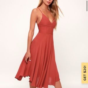Lulus’s lace up midi dress